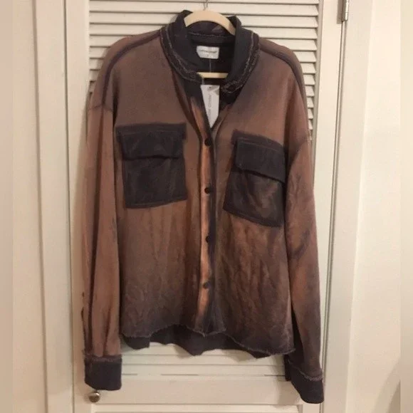 NWT Cotton Citizen Brooklyn Buttondown in Faded Pink/Blue Tie Dye, Size S - Picture 4 of 12